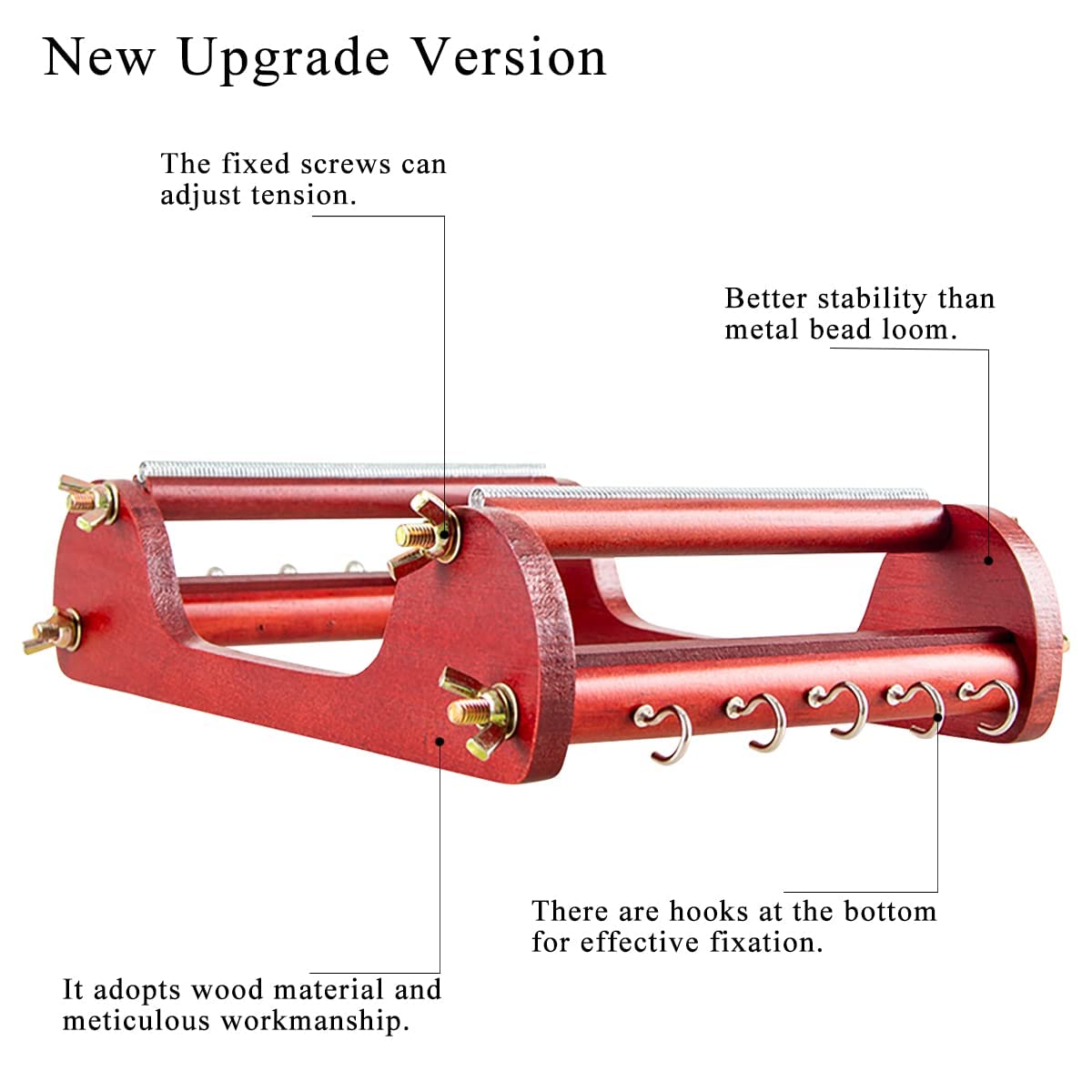 hobbyworker The Wooden Bead Loom Kit with Tweezer and 3 Bags Seed Beads for Jewelry Making Tool,Make Bracelets Necklaces Keychains and Belts