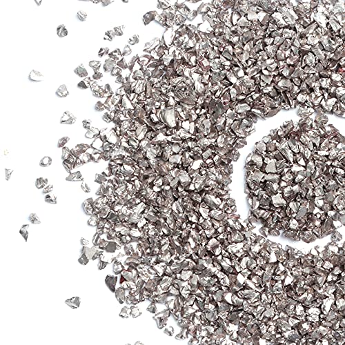 Yholin Crushed Glass Chips, 75g Irregular Metallic Chip Broken Glass Sprinkles Chunky Glitter for Gail Art,Painting,DIY Resin Mold,Phone Case Making,Jewelry Making and Decoration - Golden Brown