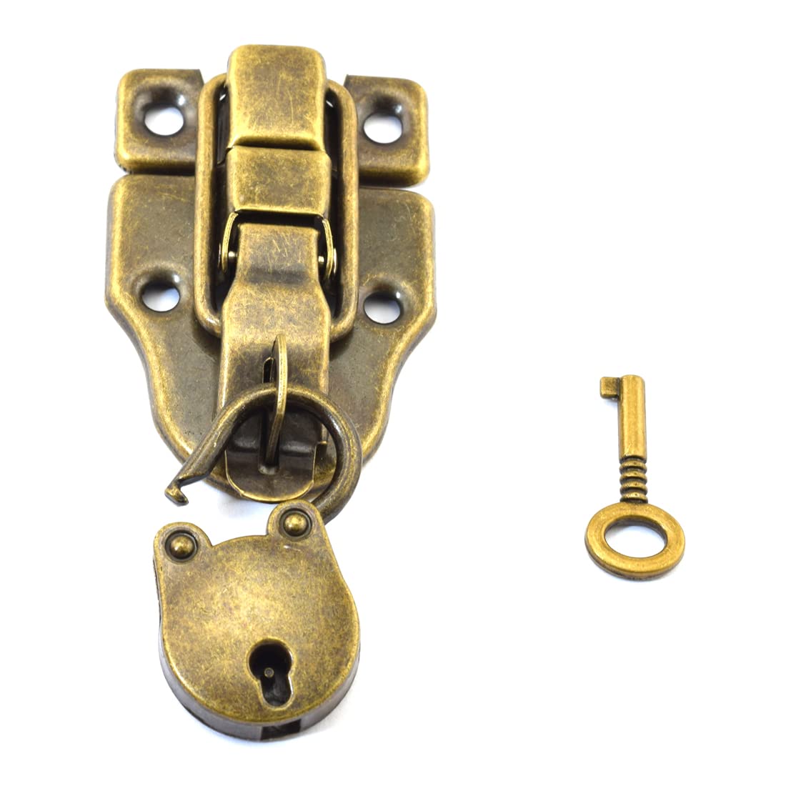 Aifeier ET Retro Bronze Duckbilled Toggle Hasp Latch and Padlock Kits for Tool Box, Jewelry Box, Wooden Box, Gift Box, etc