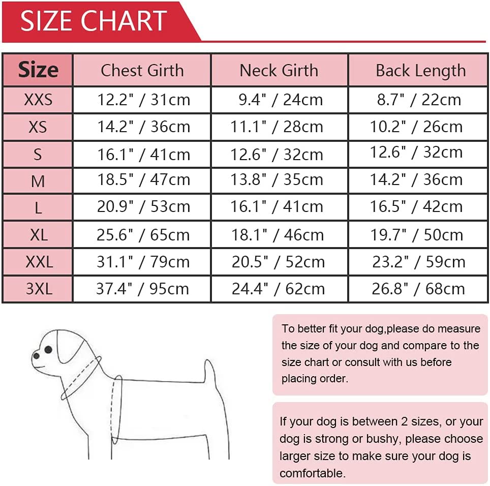 XUANQIFC Dog Winter Jacket, Warm Windproof Dog Sweaters for Small Dogs, Thick Apparelf Fleece Dog Coat for Medium Large Dogs (X-Small)