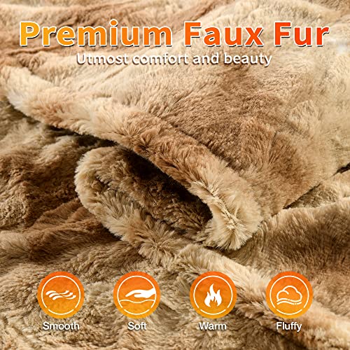 WOOMER Heated Throw Blanket Full Size, Soft Flannel Fast Heating Blanket with Multi-Color Option, 77"x 84", 10 Heating Levels & 0.5-12H Auto Off, Over-Heat Protection
