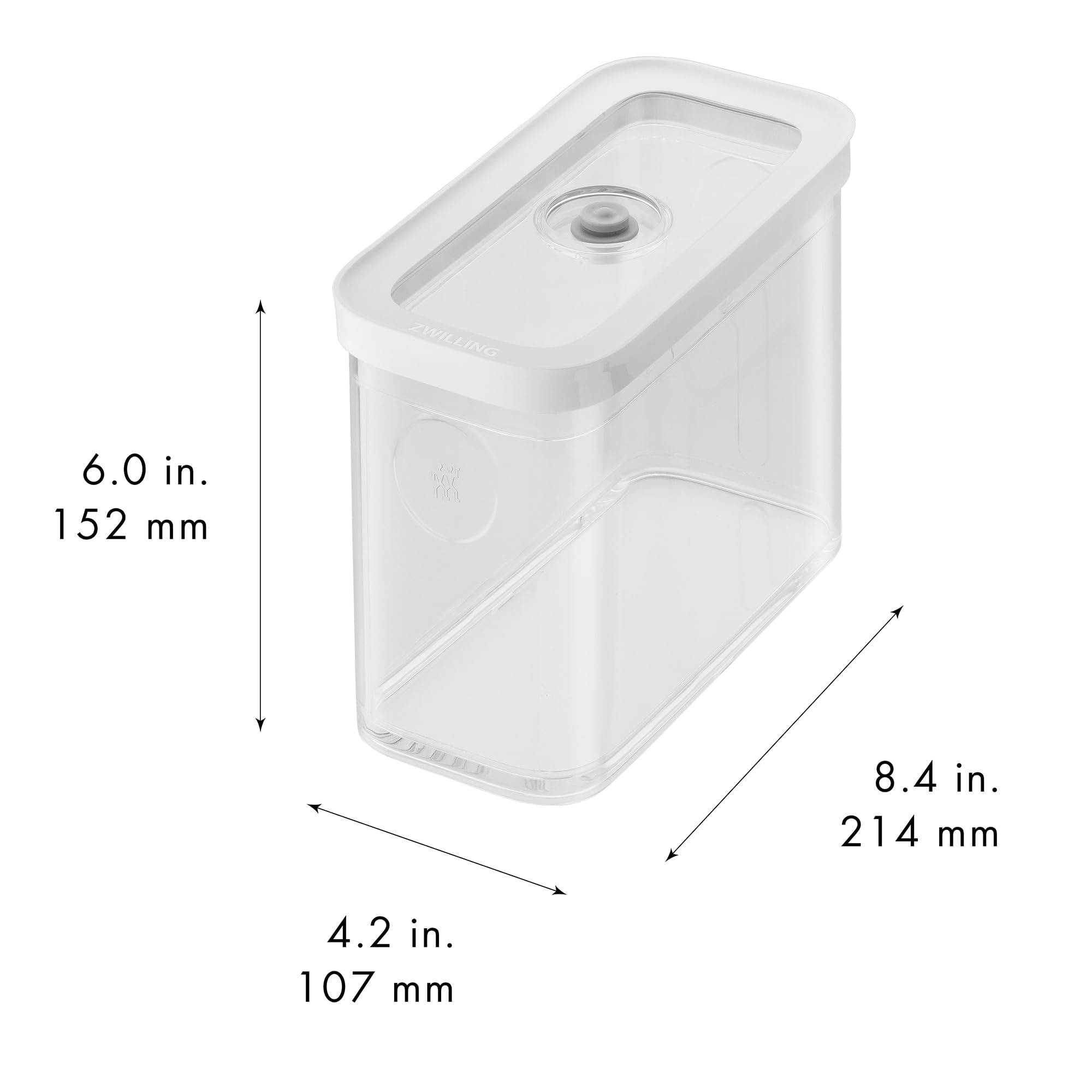 ZWILLING Fresh & Save Cube Boxes, Plastic, Airtight Dry Food Storage Container, Medium Tall Cube, 2M Container, 1.9-qt