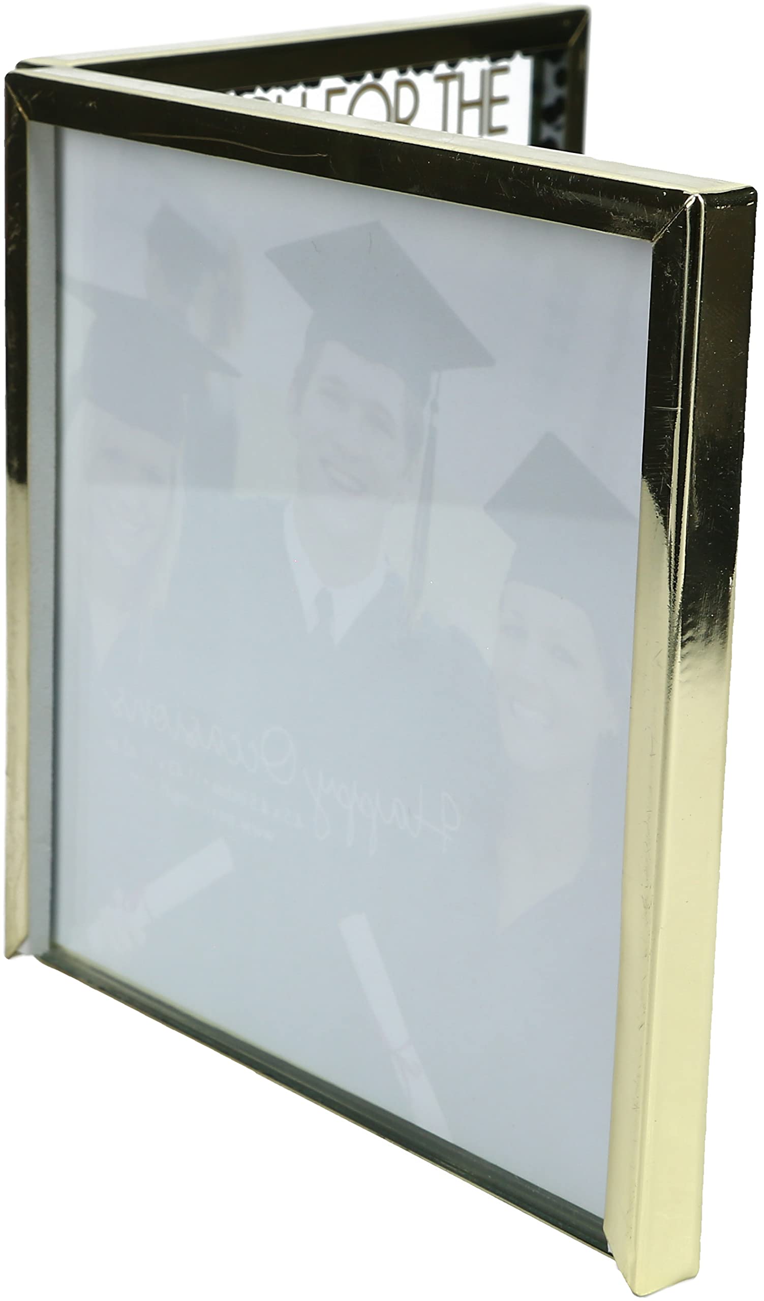 Pavilion Gift Company Reach For The Stars And Leave A Little Sparkle Wherever You Go - 9.75 Inch Double-Sided Hinged Glitter Picture Frame For 4.5 Inch Square Photo