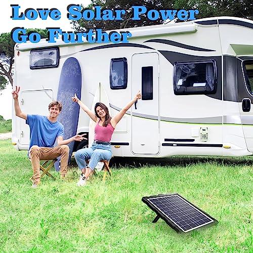 POWOXI Upgraded 7.5W-Solar-Battery-Trickle-Charger-Maintainer-12V Portable Waterproof Solar Panel Trickle Charging Kit for Car, Automotive, Motorcycle, Boat, Marine, RV,Trailer, Snowmobile, etc.
