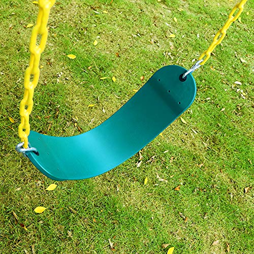 2 Pack Swings Seats Heavy Duty with 66" Chain Plastic Coated, Playground Swing Set Accessories Replacement with Snap Hooks and Hanging Strap