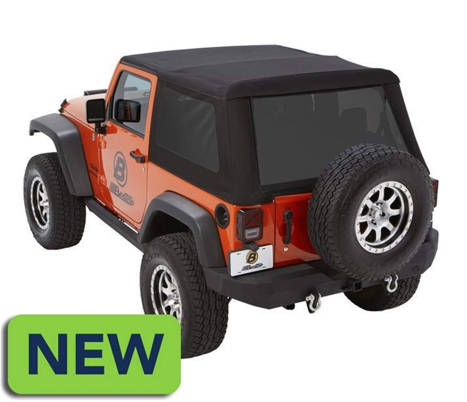 Bestop 5492235 Black Diamond Trektop NX Glide Convertible Soft Top for 2007-2018 Wrangler JK 2-door