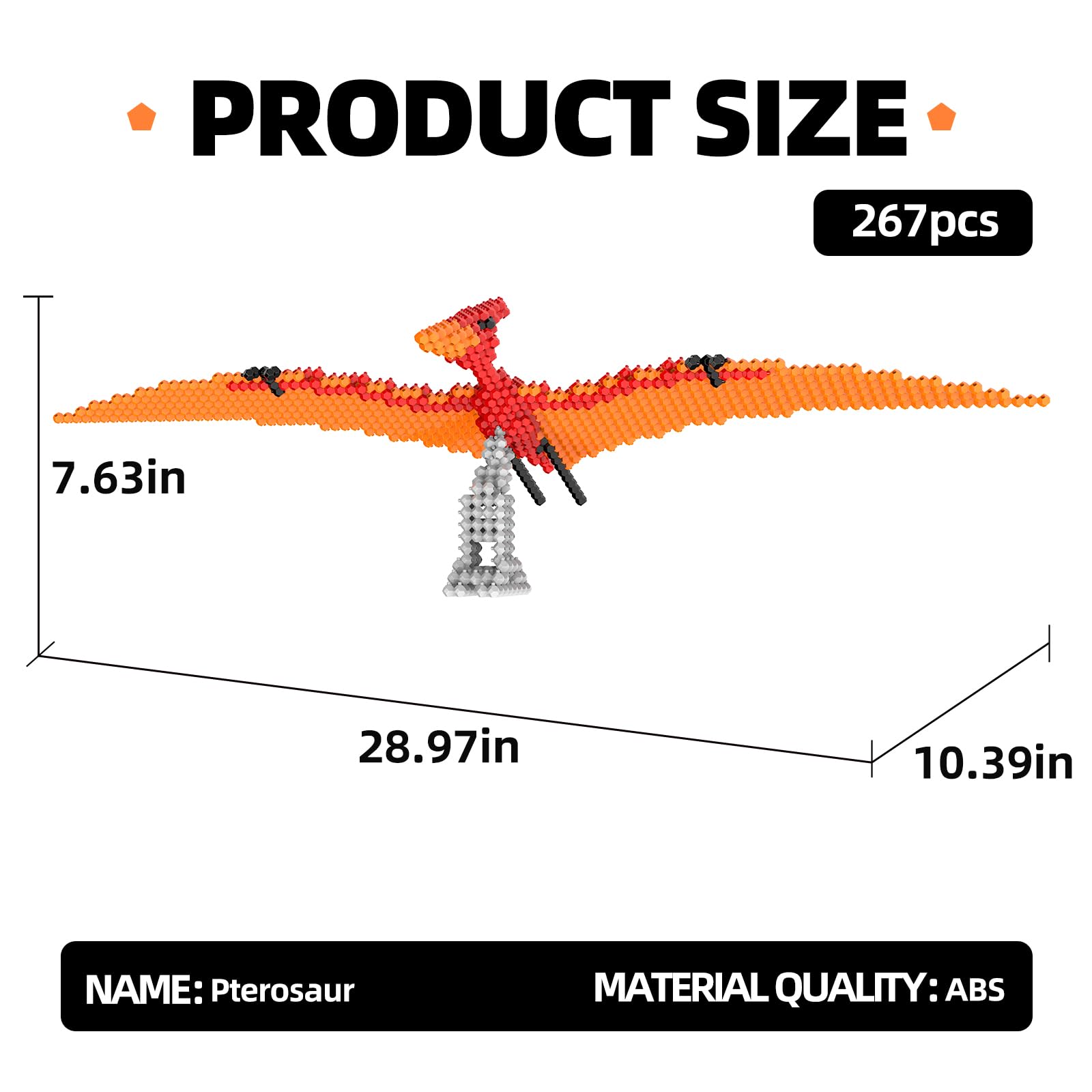 KADELE Fun Dinosaur Building Set 421PCS, Pterosaur Creative Educational Toys Boys Girls 8+, Animal Figures Building Kit Model Jurassic Dino Blocks Toy Dispaly Present for Kids & Adults