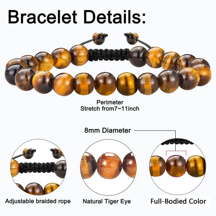 Simashts Natural Lava Stone Bracelet for Men Boyfriend Husband Dad Thanksgiving Gift Christmas Gift for Him Grandpa Uncle