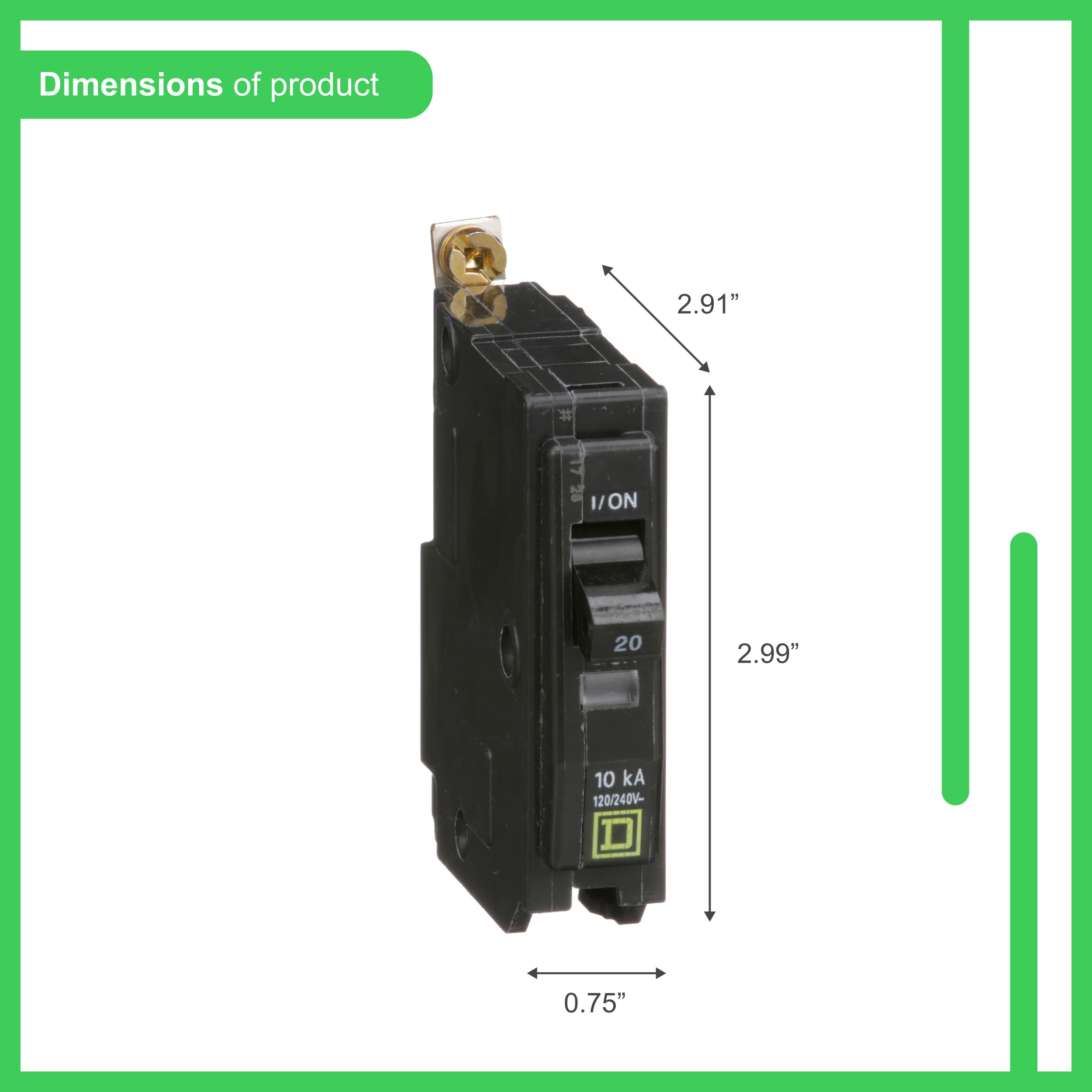 Square D by Schneider Electric QOB120CP Circuit Breaker, Black