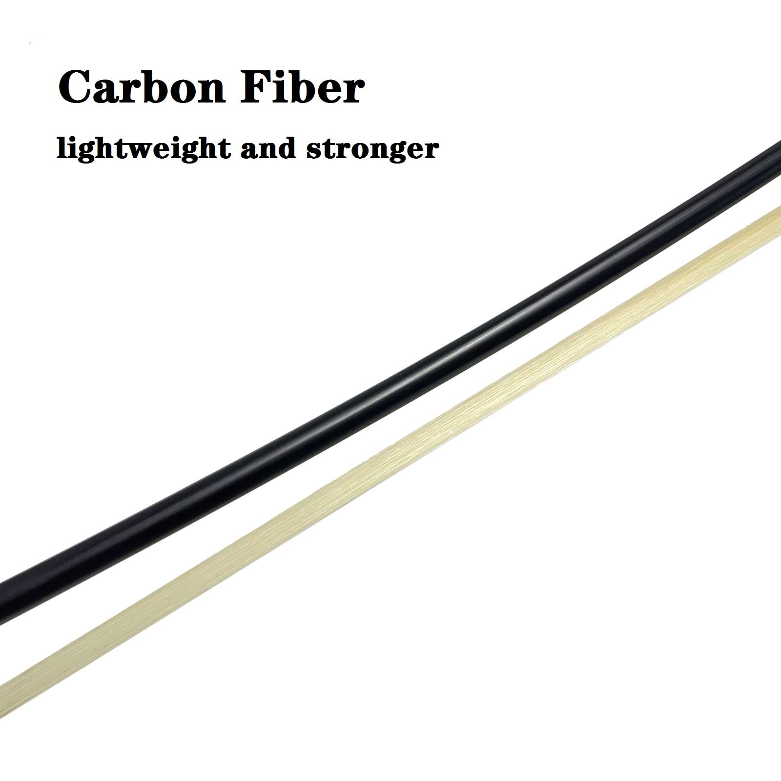 LIEKE Carbon Fiber Upright Bass Bow 4/4 Size Double Bass Bow