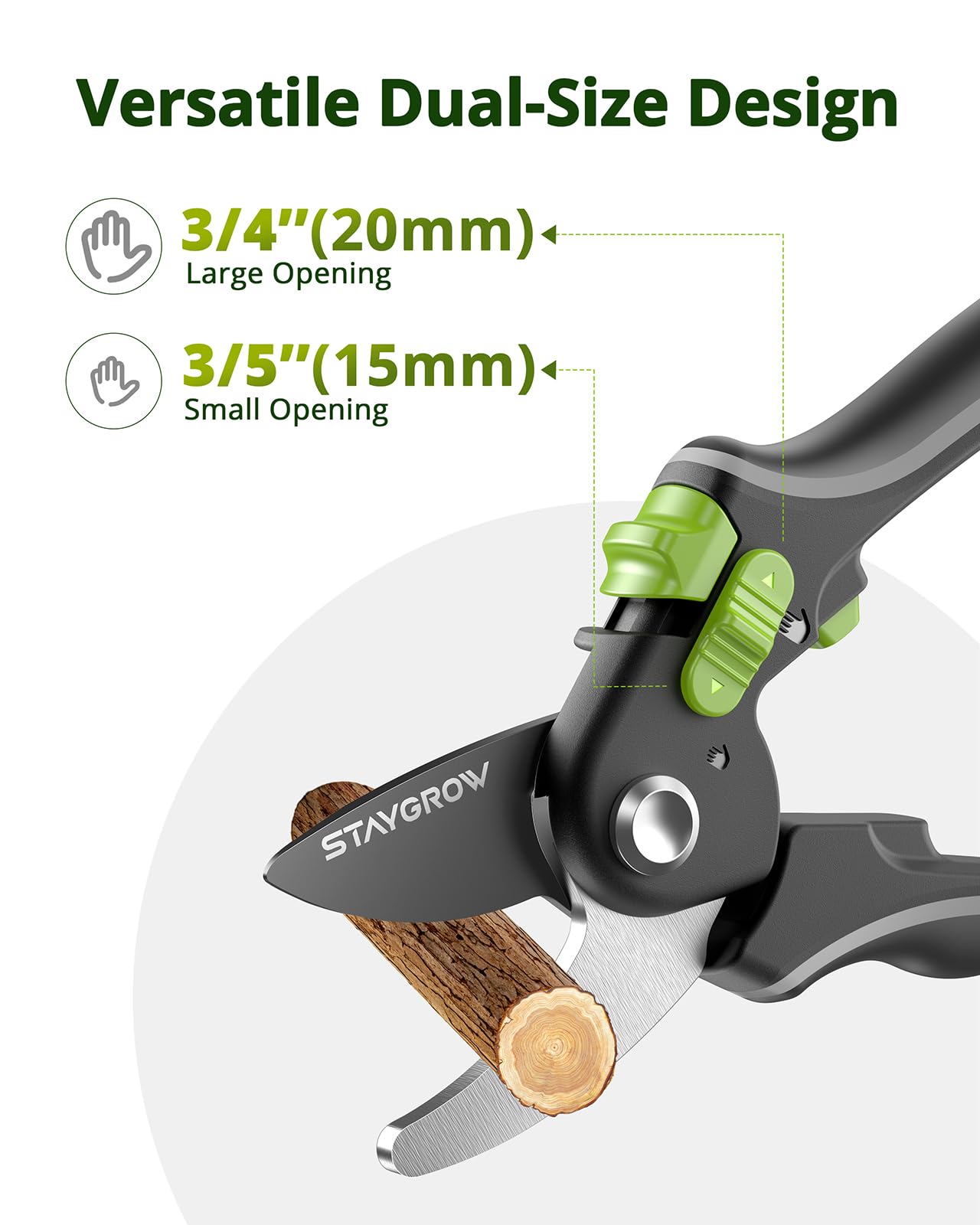 Pruning Shears for Gardening - 8.5" SK5 Garden Shears Cuts 10000+ Times Staying Sharp - Garden Scissors with One-handed Unlocking & Adjustable Handle- Garden Clippers Gardening Gifts for Men Women