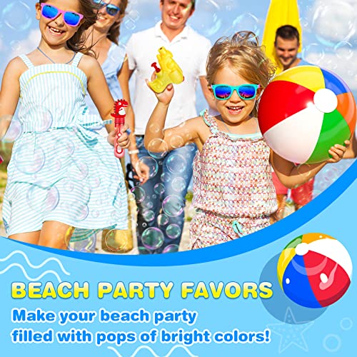 Mega Pool Party Beach Party Favors-60Pcs Party Bag Stuffers for Kids Beach Balls Bulk, Kids Sunglasses, Bubble Wands, Summer Toys for Party Supplies Birthday, Pool Beach Toys for Kids Ages 3 4 5 6 7 8