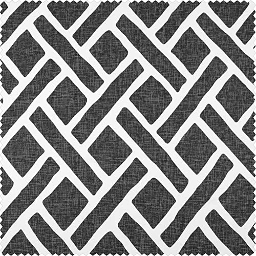 HPD Half Price Drapes Modern Geometric Printed Curtains Luxury Cotton Curtains 84 Inches Long (1 Panel) Room Darkening Curtains for Bedroom & Living Room, 50W x 84L, Crosshatch Geometrical Aqua