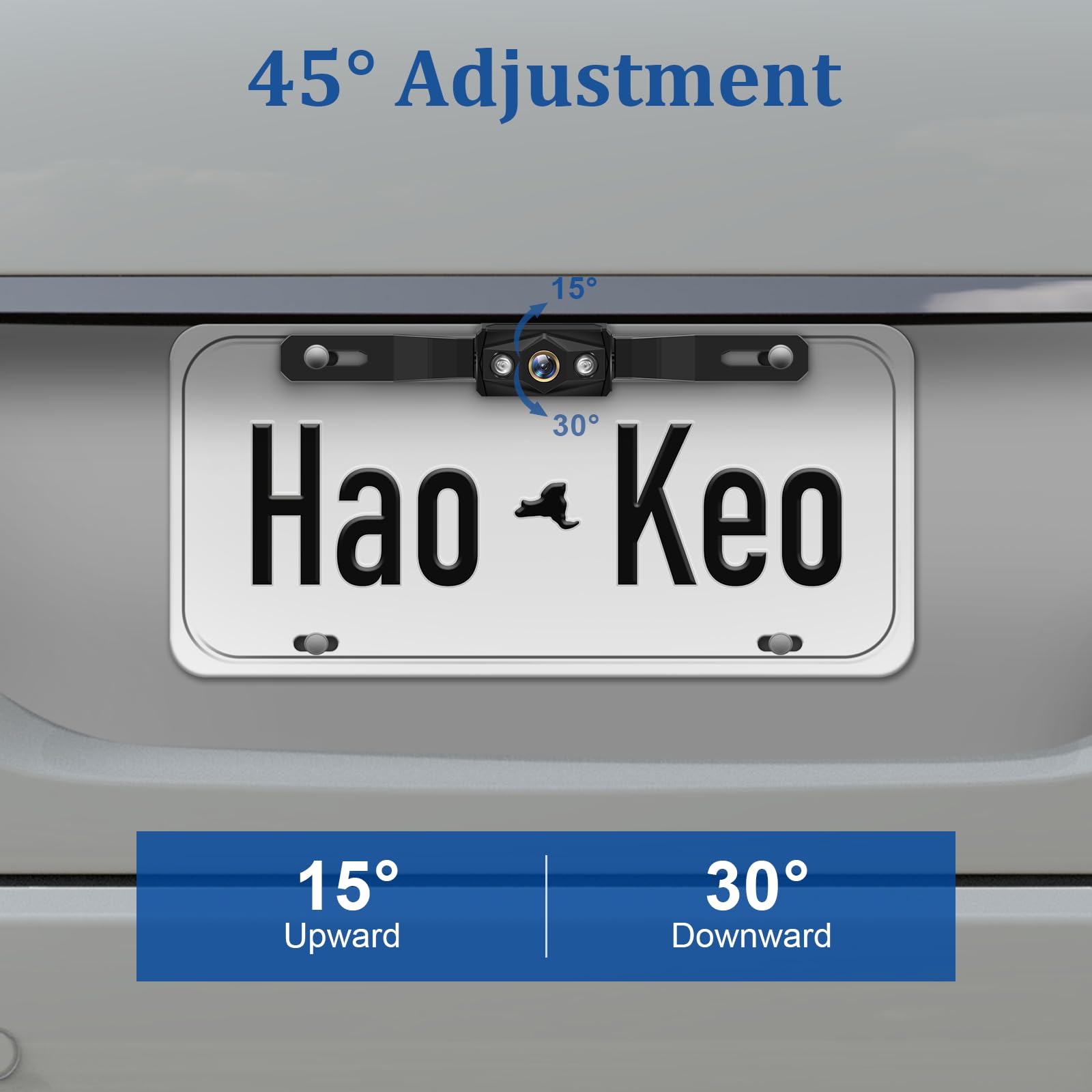 HaoKeo Backup Camera-Easy Setup HD 1080P Auto Color Night Vision- Rear View Camera with 4.3 Inch Monito Kit for SUV Pickup Sedan No-Delay Waterproof 150° Wide View DIY Parking Lines H4