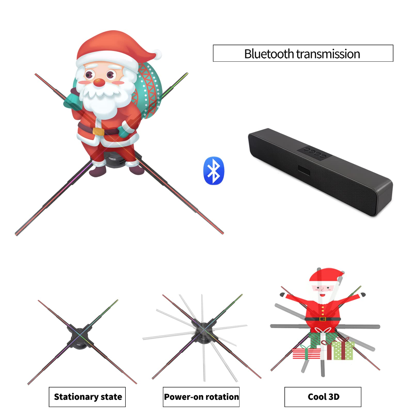 3D Hologram Fan,39.4"Missyou 3D Holographic Projector Holographic Christmas Tree Advertising Display with Remote,Bluetooth,Splicing,1500+ Video Library for Business Store Signs,Bar,Casino,Party