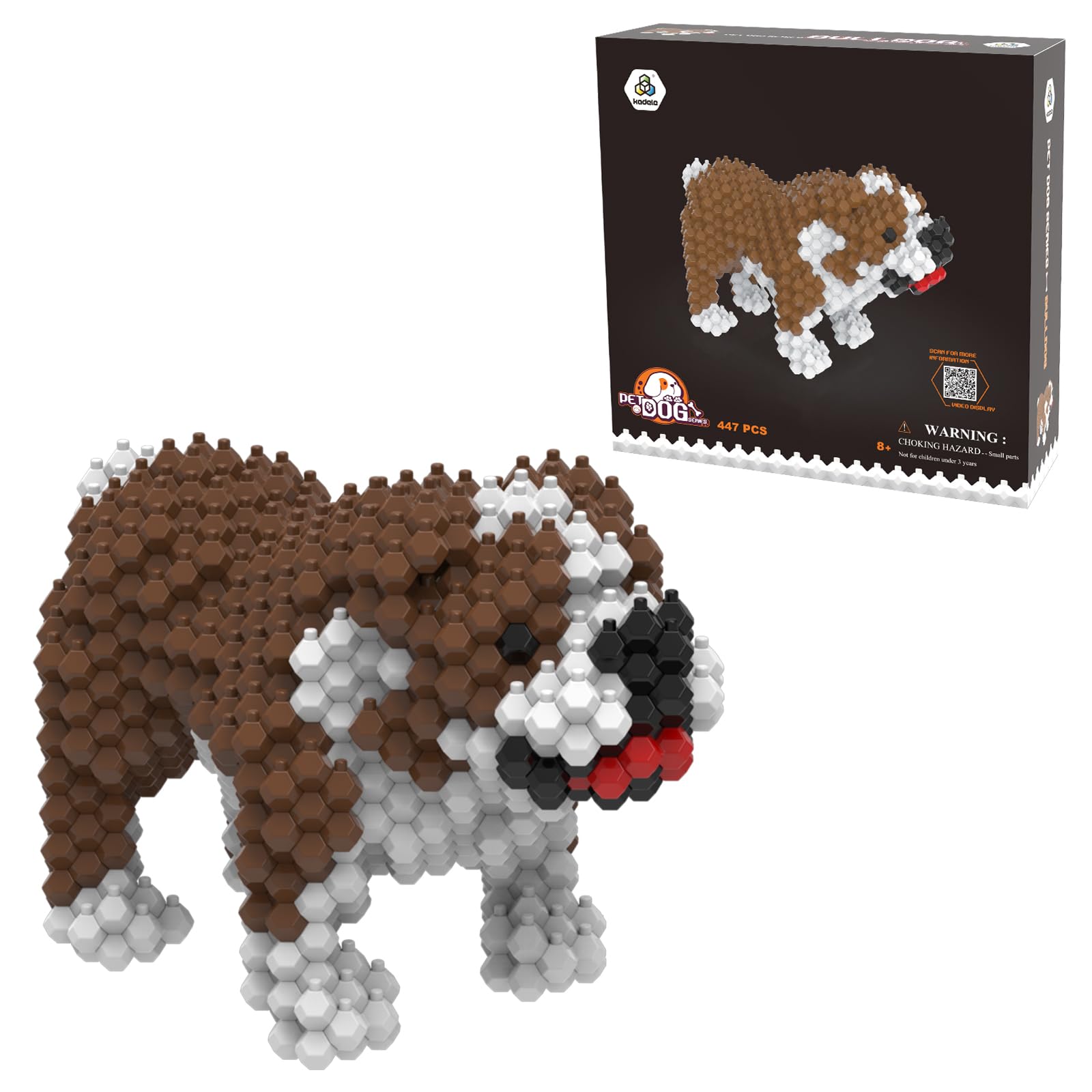 KADELE Cute Dog Building Animal Sets, Extremely Challenging STEM Building Blocks Decor for Adults Kids, Micro 3D Educational Toys for Boys Girls Ages 8 and Up,Bulldog