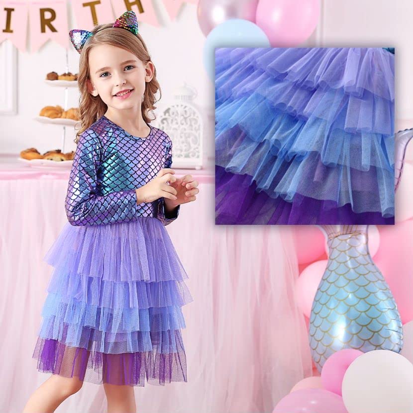 VIKITA Big Girls Dresses Long Sleeve Girl Dress for Kids 3-8 Years LH4104, 12T