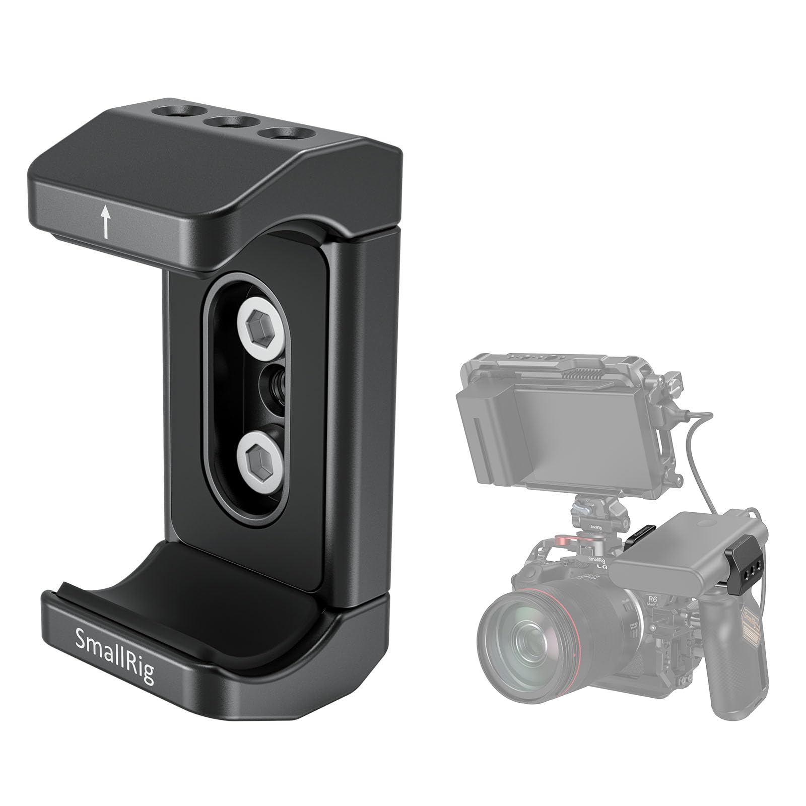 SmallRig Aluminum Power Bank Holder, Powerbank Mount Clamp Compatible with Width Range: 53 mm–84 mm (2.1–3.3 inches) and Thickness Range: 0 mm–18 mm (0–0.7 inch) Power Banks - BUB2336