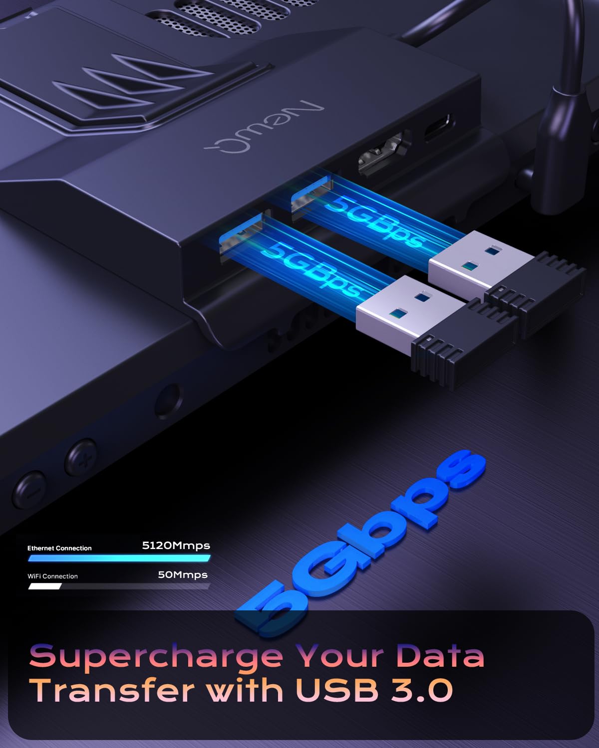 NewQ Portable Steam Deck Dock for Steam Deck/OLED, Stand Design USB C Hub with HDMI 4K@60Hz, 2 USB-A, PD-in 100W Max, Travel Steam Deck/Steam Deck OLED Accessories