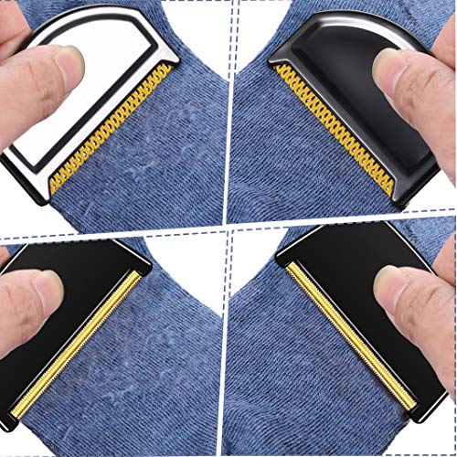 4 Pieces Sweater Combs to Remove Pilling Sweater Defuzzer Multi-Fabric Shaver and Cashmere Comb Wool Pilling Remover Pills, Fuzz from Clothes (Black)