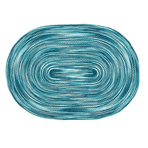 Better Trends Ombre Braided Area Rug, 20" x 30" Oval, Reversible and Durable, 100% Soft Cotton Chenille, Ideal for Kitchen, Living Room, Ergonomic Comfort Standing Braided Mat - Beige
