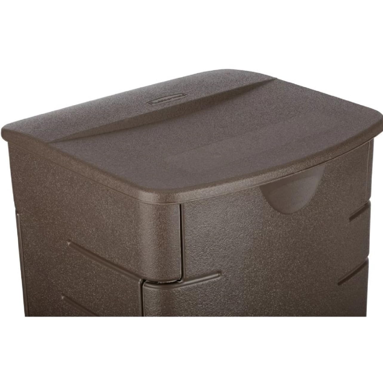 Rubbermaid Small Resin Outdoor Storage Deck Box (19 Gal), Weather Resistant, Brown, Deck Organization for Home/Small Garden Tools/Grilling Accessories/Pool Supplies