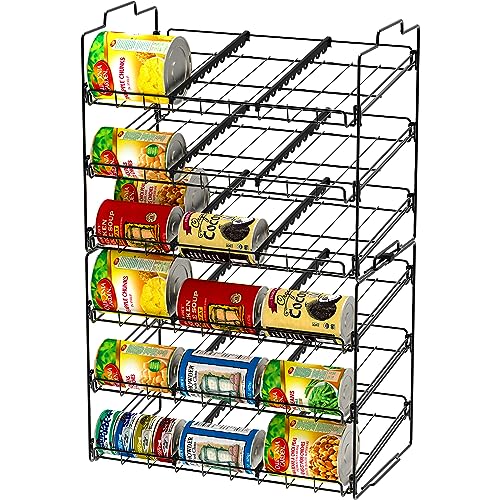Deco Brothers Stackable Can Rack Organizer for Kitchen and Pantry, 3 Tier, Black