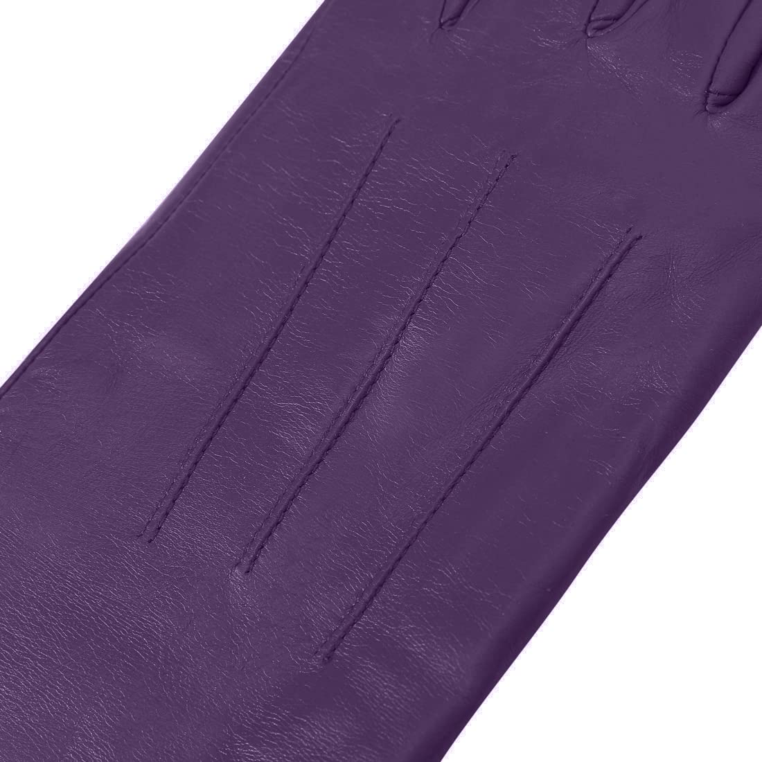 Harssidanzar Leather Gloves For Womans,Winter Warm Cashmere Lining Touchscreen Texting Warm Driving Lambskin Leather Glove GL017,Purple,Size L