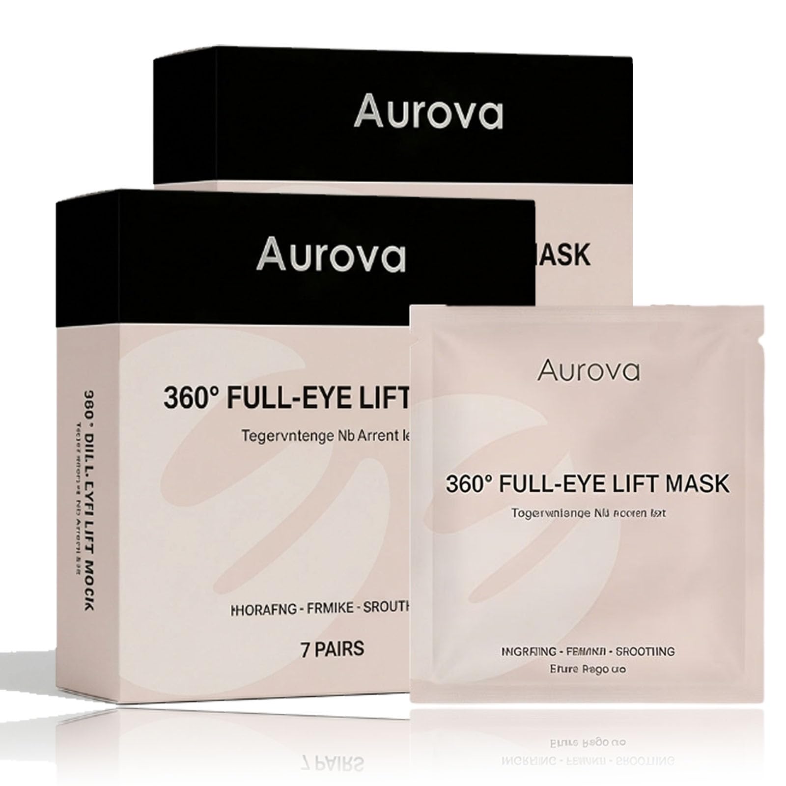 Aurova Beauty Eye Mask, 360° Full-Eye Lift Mask, Eye Mas with Collagen & Vitamin C, Nourishing & Non Irritating, for Puffy Eyes and Dark Circles (14 Pairs/28 Pieces)