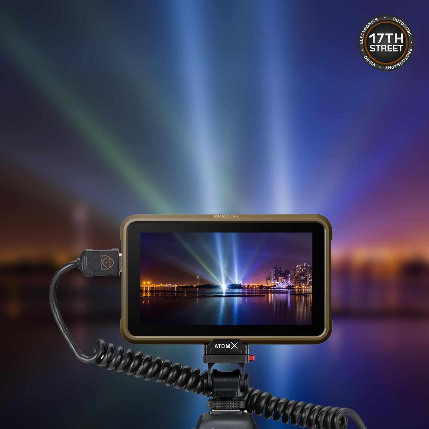 Atomos Ninja Ultra 5.2" Touchscreen Display 4K HDMI Recording Monitor with Power Battery + Charger Combo (NP-F750), Swivel and Tilt Adjustable Monitor Mount Bundle Set