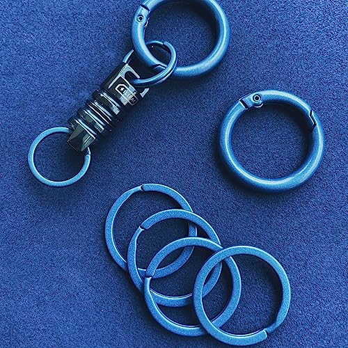 Silipac Copper Key Ring (8 pcs) - Strong Keychain for Car, Home, School, Office, DIY Crafts - Flat Split Heavy Duty Dog Tag (1.18 in)