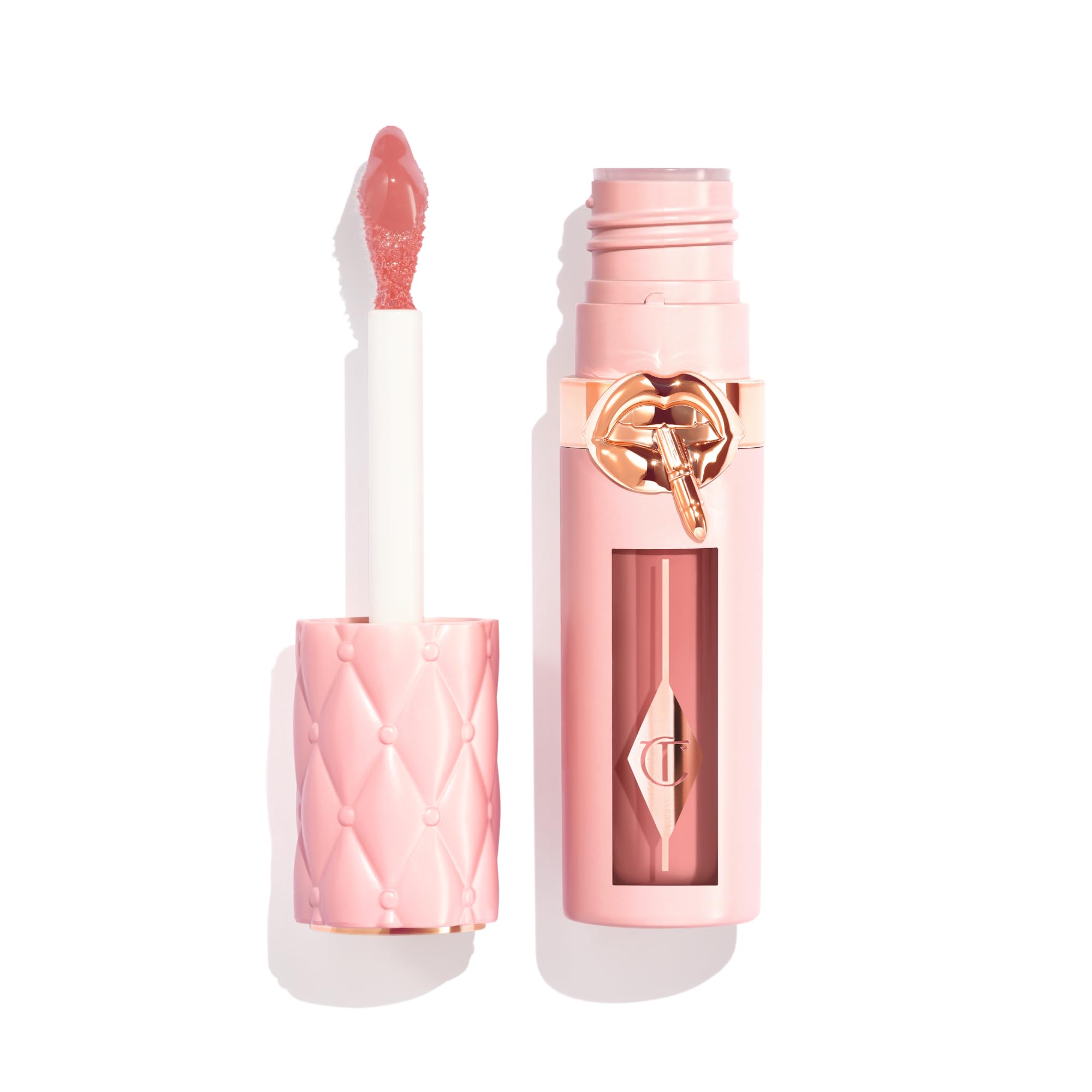 Charlotte Tilbury Pillow Talk Plumpgasm Lip Gloss - Hydrating Lip Plumper with Hyaluronic Acid & Plumpgasm Heat + Ice Technology for Juicy, Glossy Fullness - Fair/Medium