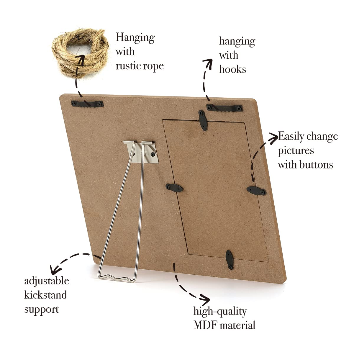 HOIJAUMAI Romantic Gift We're a Team Wood Picture Frame for Husband Wife Couples Wedding Marriage Wooden Photo Frame Tabletop & Wall Mounting, Display Photo 4x6 inch