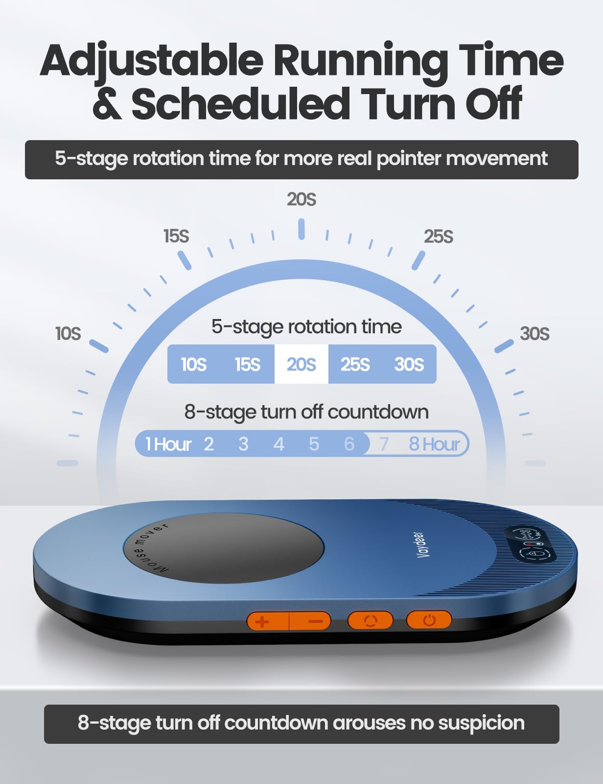 Vaydeer Air 3 Ultra Mouse Mover with APP, Ultra Slim Mouse Jiggler with Timer Function, Undetectable & Noiseless, Simulates Realistic Mouse Movement, Driver-Free, Work from Home, Keeps PC Active