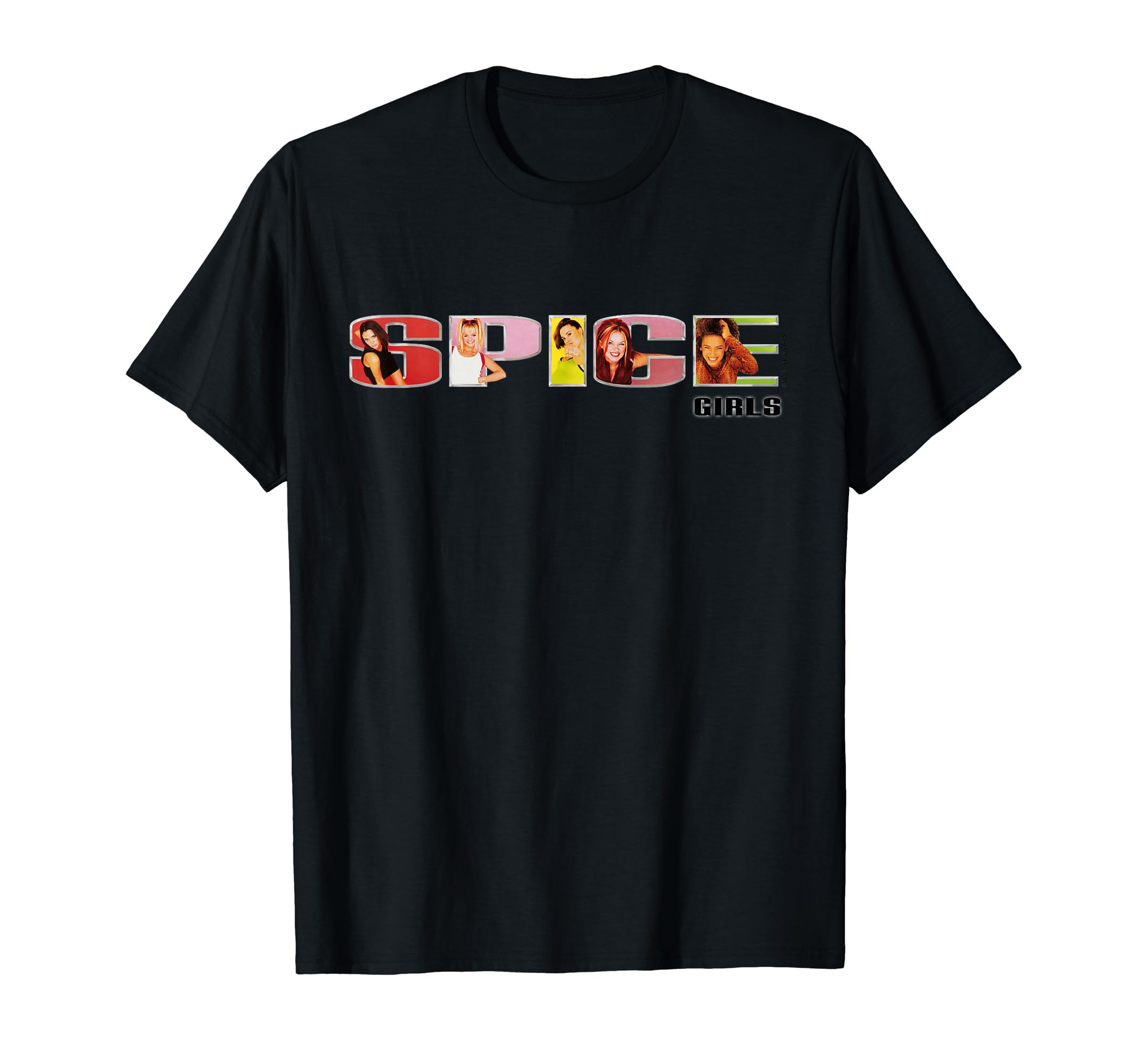 Spice Girls Official Logo T-Shirt: Classic Fit, Crew Neck, Short Sleeve, Black