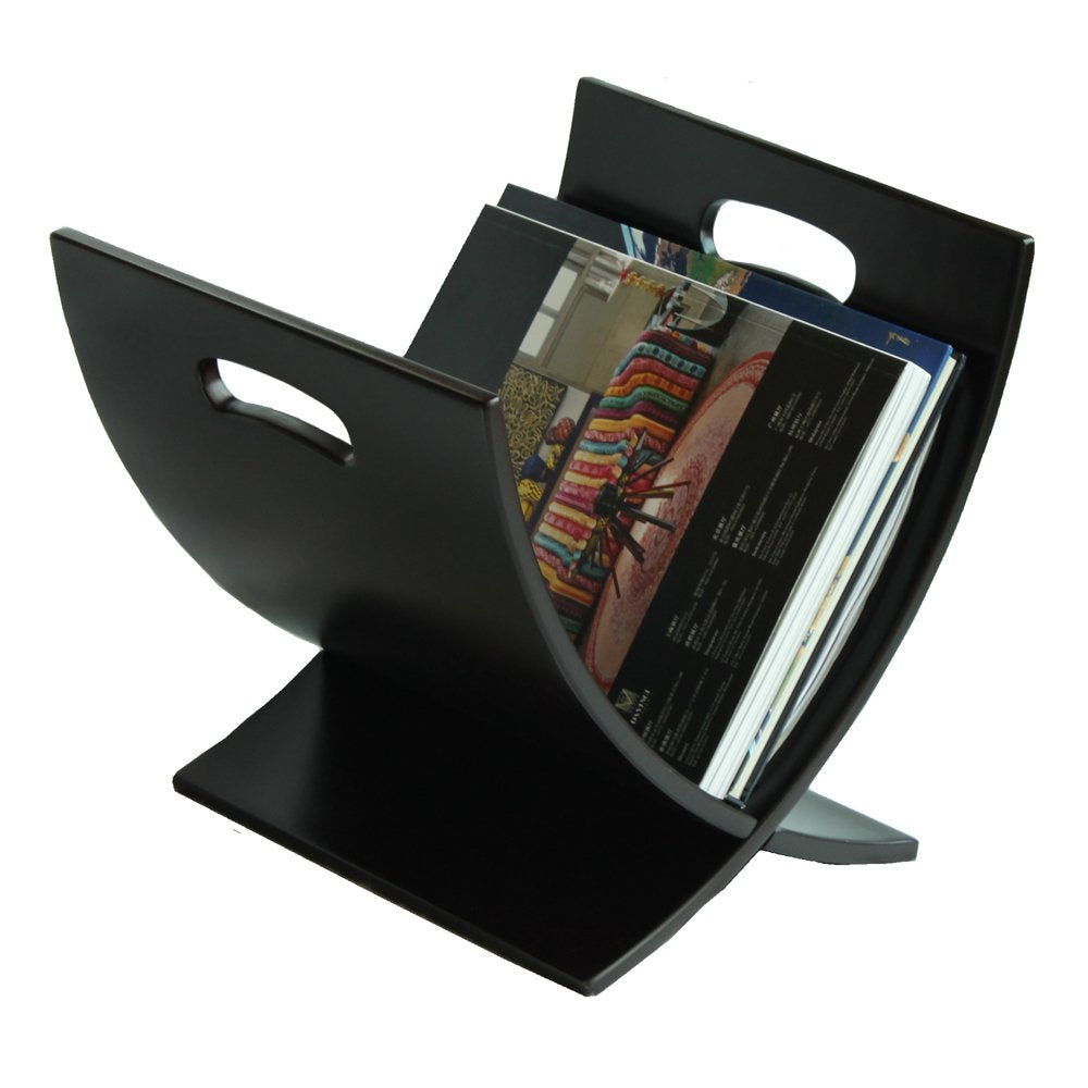 Oceanstar Contemporary Wooden Magazine Rack, Espresso