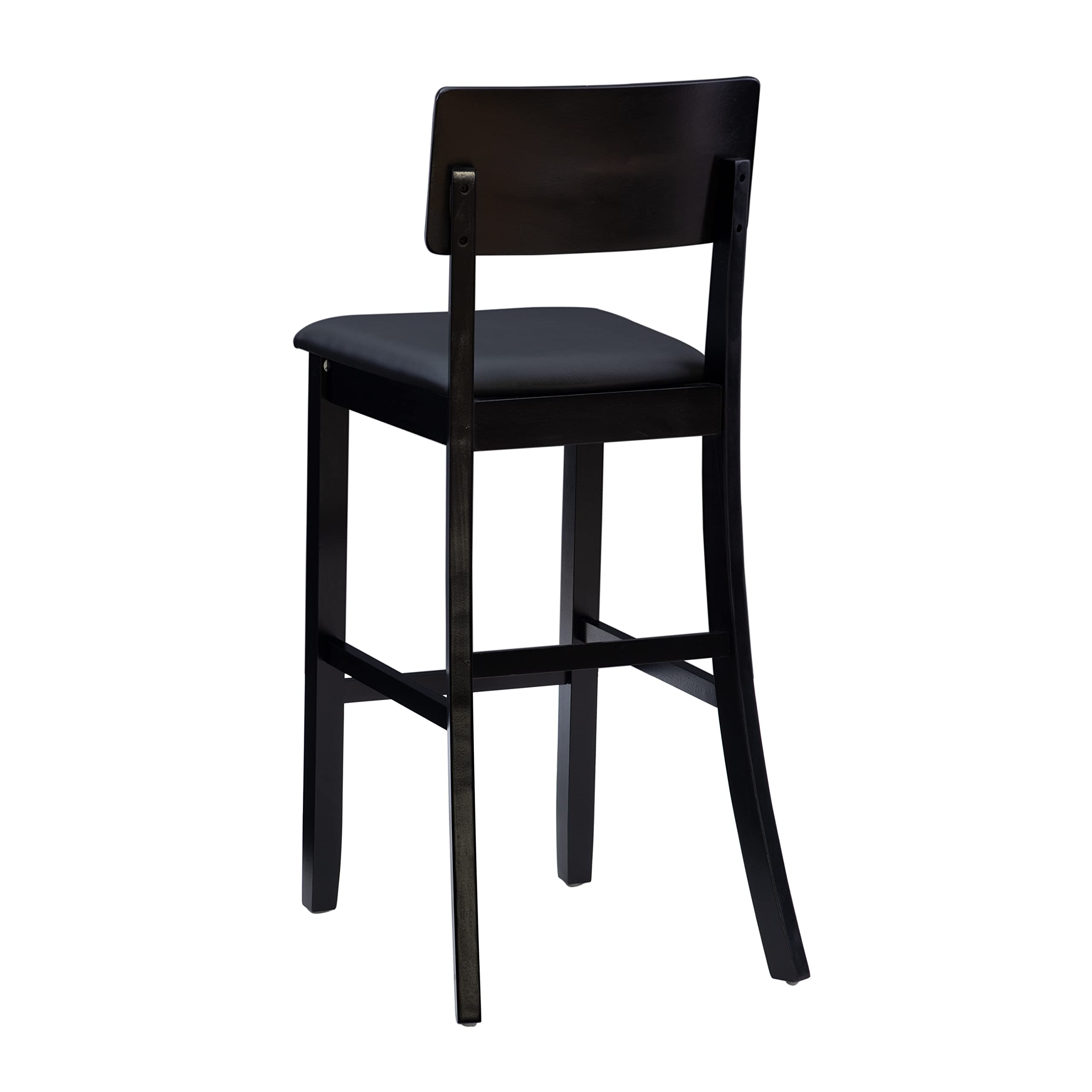 Linon Home Dcor FBA_ Torino Collection Contemporary Bar Stool, 17"W x 20"D x 43"H, Black