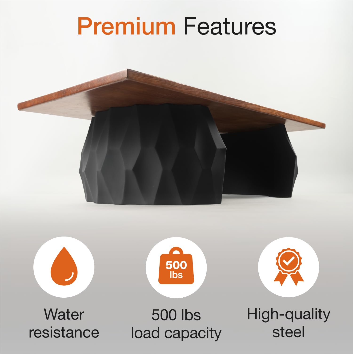 Flowyline 16" H 201 Alva Handcrafted Black Metal Table Legs and Bases for Coffee Tables | Steel Desk Legs | Rust-Resistant, Adjustable Furniture Legs for Bench DIY Mid-Century Modern Indoor/Outdoor