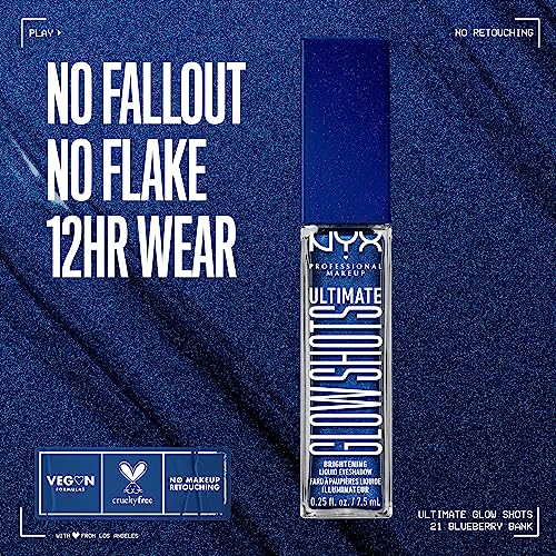 NYX PROFESSIONAL MAKEUP Ultimate Glow Shots, Liquid Eyeshadow, Long-Lasting Shimmer Eye Shadow with Vitamin C - Plum Player
