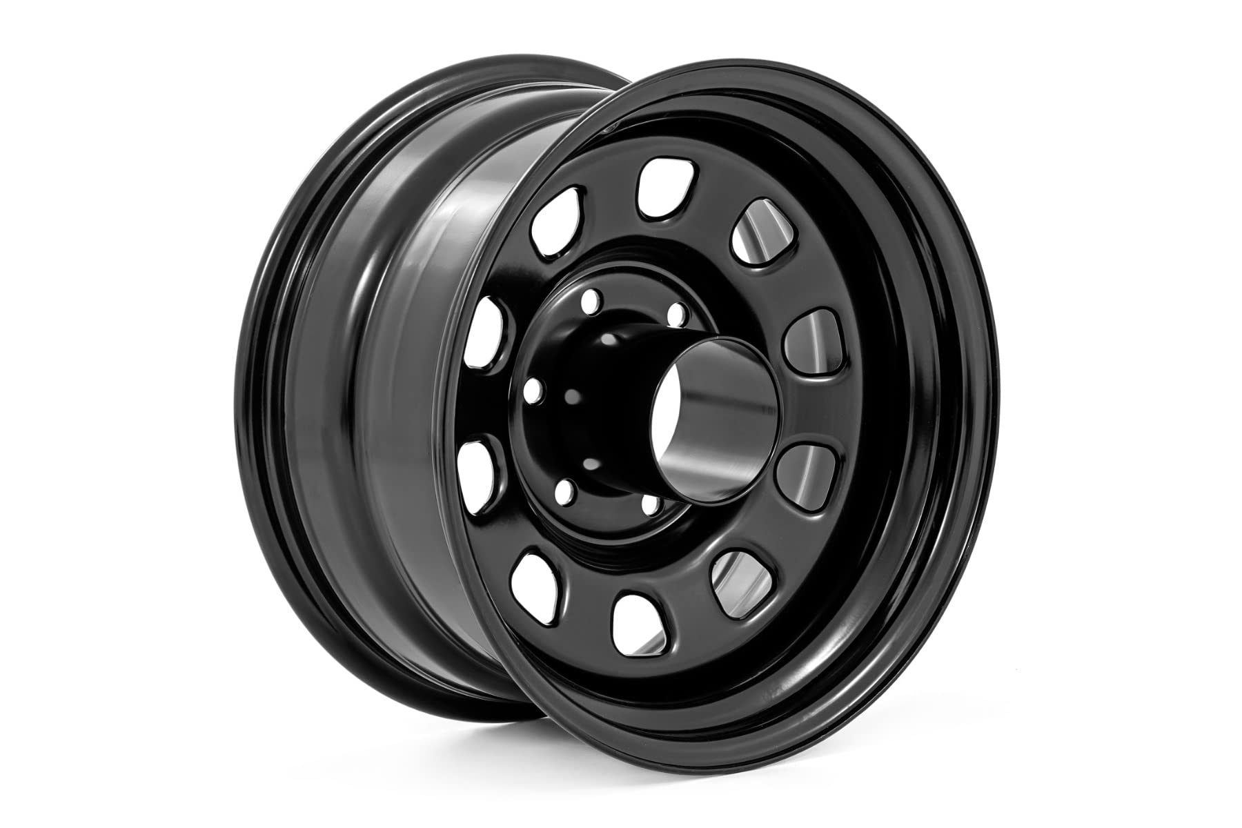 Rough Country Daytona Steel Wheel Black (16x8 / 8x6.5 / 8x165.1) -RC51-6881 Painted and Center Cap is Not Included (16 x 8. inches /8 x 6 inches, 0 inches Offset)
