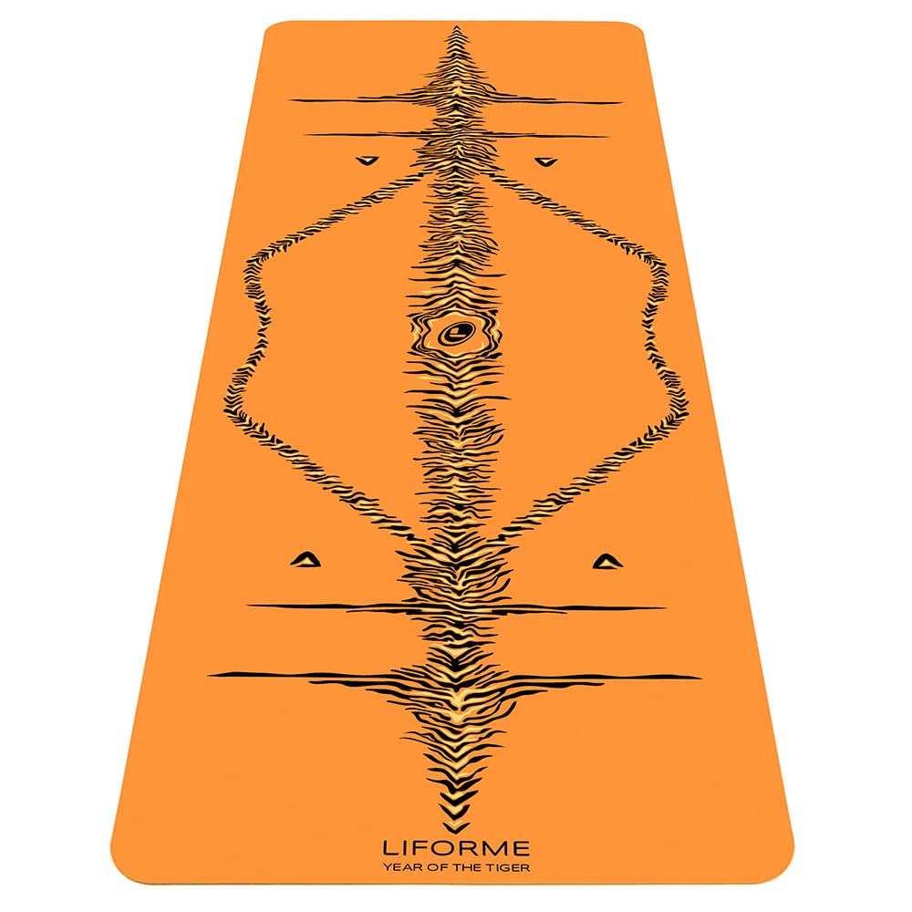 Liforme Year of The Tiger Yoga Mat- Free Yoga Bag, Patented Alignment System, Warrior-Like Grip, Non-Slip, Eco-Friendly, Sweat-Resistant, Long, Wide and Thick for Comfort