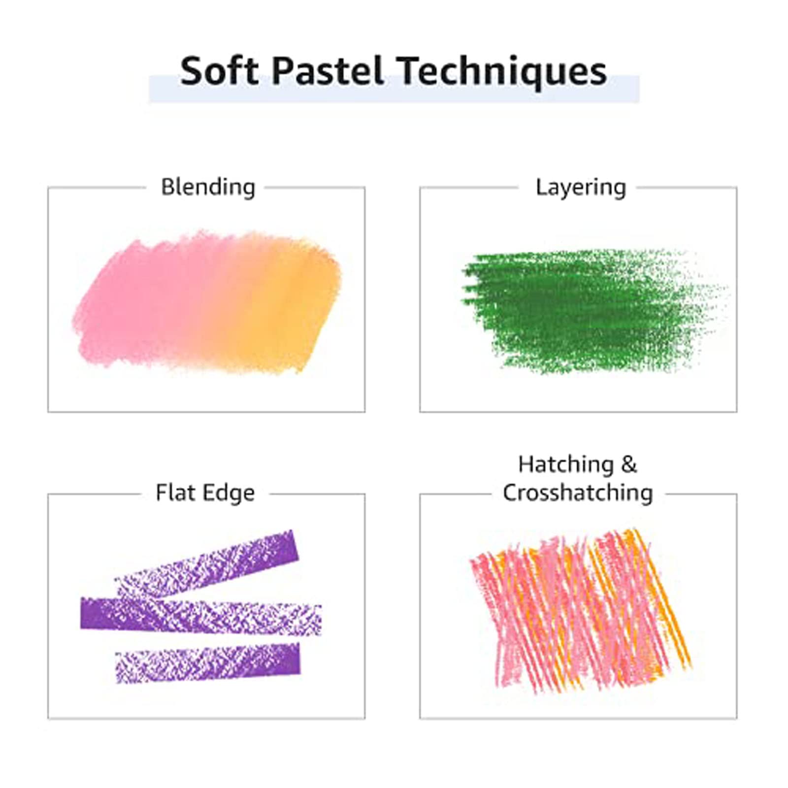 Mungyo Non Toxic Square Chalk, Soft Pastel, 64 Pack, Assorted Colors (B441R078-7003A)