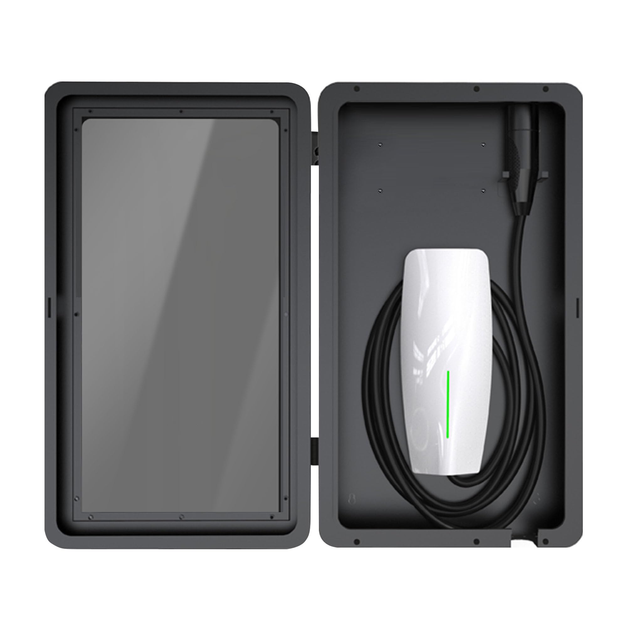 Vugosson Charger Station Box for Tesla Gen 3 Wall Connector, Waterproof Dustproof Charger Lock Box for Outdoor/Indoor Wall Charger, Charging Cable Organizer Charger Holder Case Accessories for Tesla