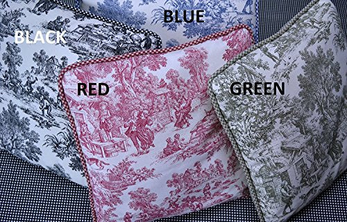 Victoria Park Toile Tie-Up Valence Window Curtain, Red
