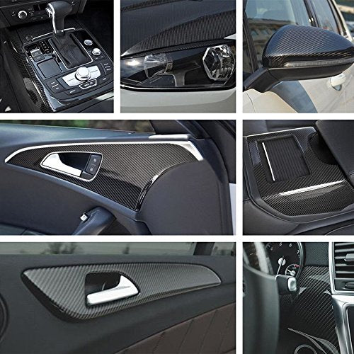 LZLRUN 5D Carbon Fiber Vinyl Wrap - Outdoor Rated for Automotive Use - 1ft x 5ft Including Squeegee and Black Felt Applicator