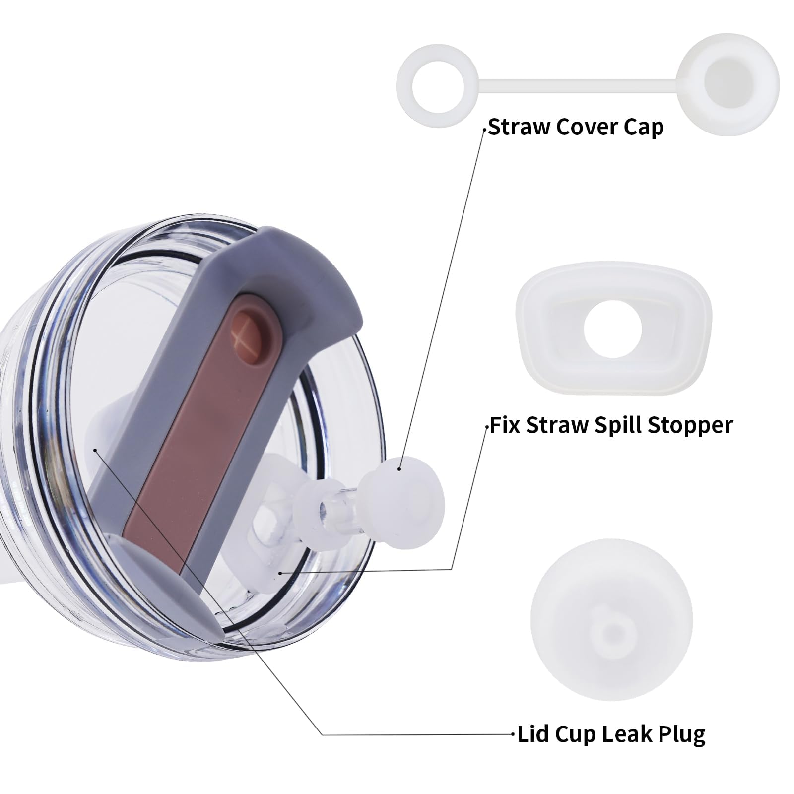 4-Pack Cowboy Straw Hats and 6-Pack Leak-Proof Stoppers for Stanley H2.0