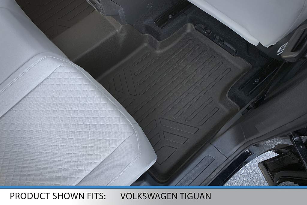 SMARTLINER Custom Fit Floor Mats 2 Row Liner Set Black Compatible with 2018-2023 Volkswagen Tiguan - All Models