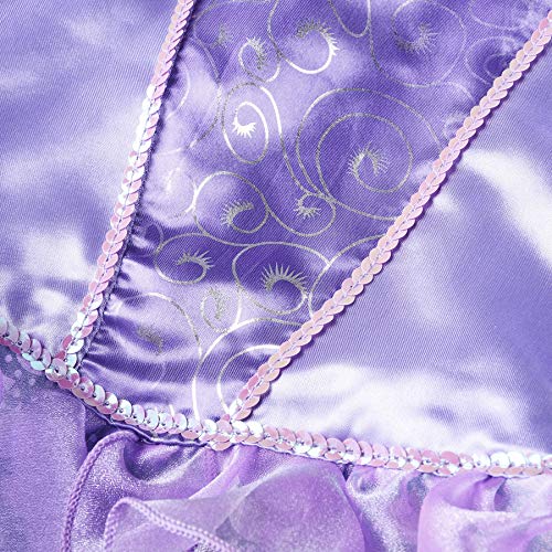 JerrisApparel Girls Princess Mermaid Costume Cosplay Party Dress (2T, Purple with Accessories)