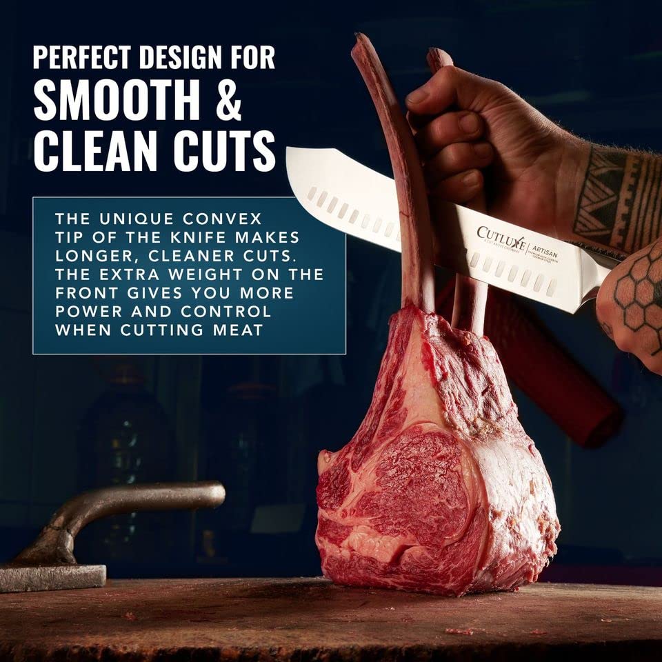 Cutluxe Slicing Carving Knife (2-Pack) – 12" Brisket Knife, Meat Cutting and BBQ Knife – Razor Sharp German Steel, Full Tang, Ergonomic Handle Design – Artisan Series