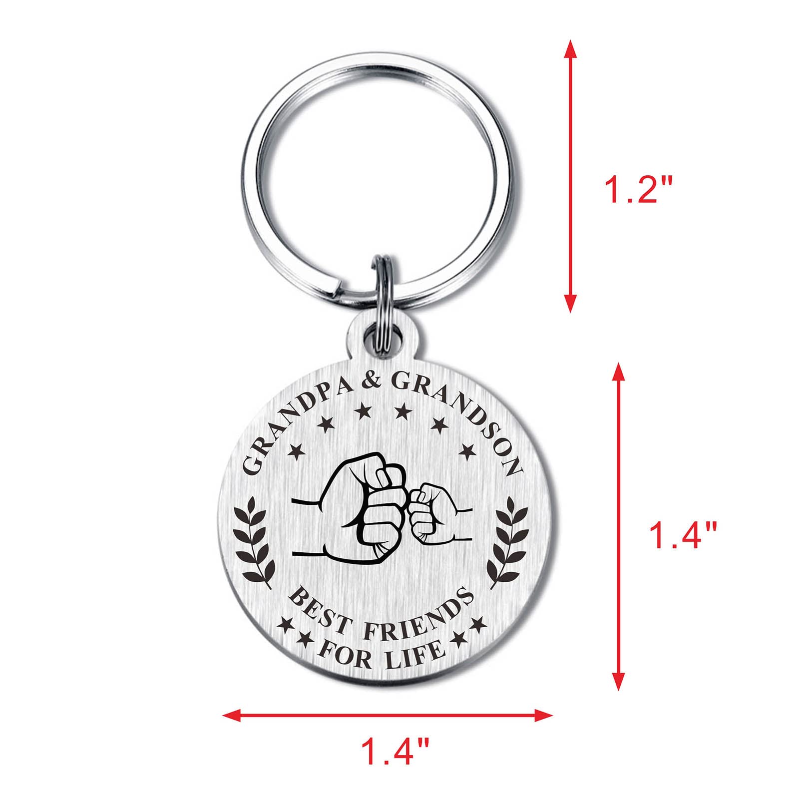 BAZLJY Fathers Day Grandpa Gifts from Grandson - Father's Day Gifts for Grandpa Keychain - Grandpa Birthday Christmas Gifts Persent Key RingFathe